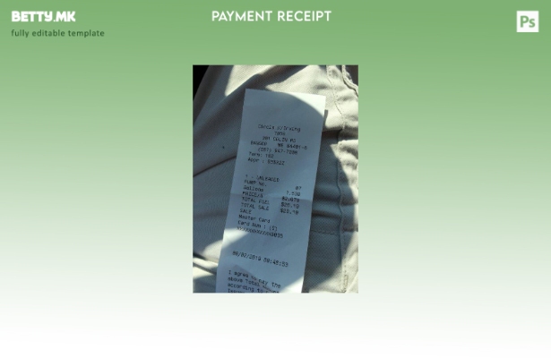 Модерен стил Шаблон за потврда за плаќање во продавницата Circle K